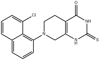 Pyrido[3,4-d]pyrimidin-4(1H)-one, 7-(8-chloro-1-naphthalenyl)-2,3,5,6,7,8-hexahydro-2-thioxo- Struktur